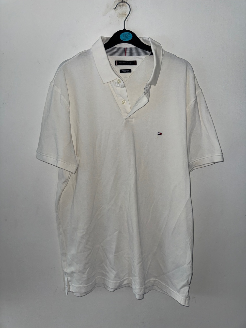 Vintage Style Tommy Hilfiger White Polo Shirt Slim Fit Men’s XL